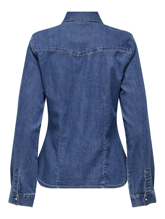 ONLY ONLY Jeans srajca Sasia 15352339 Modra Slim Fit