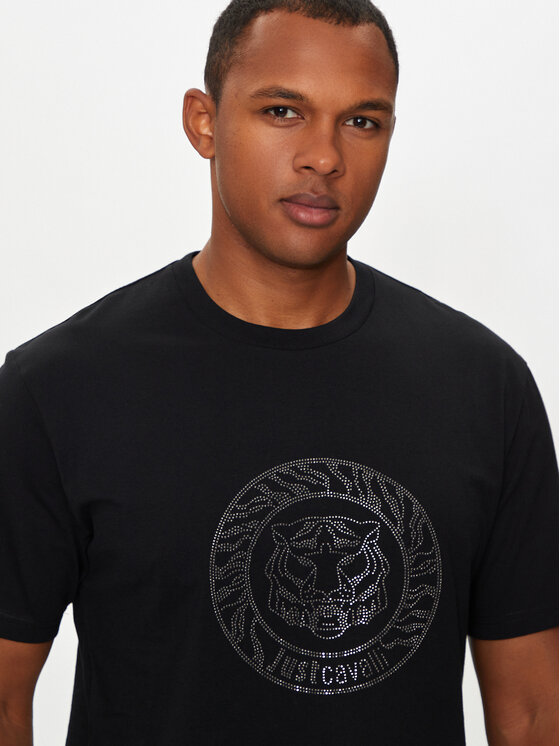 Just Cavalli Just Cavalli T-shirt 77OAHE05 Crna Regular Fit