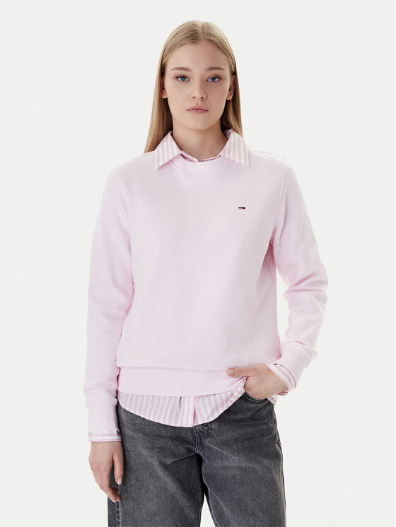 Tommy Jeans Tommy Jeans Bluză Flag DW0DW19959 Roz Regular Fit