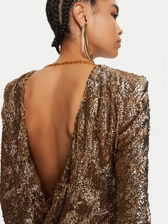 Elisabetta Franchi Elisabetta Franchi Abito da cocktail AR-57J-47E2-V900 Oro Regular Fit