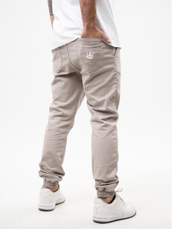 Jigga Wear Jigga Wear Spodnie materiałowe Spodnie Materiałowe Jogger Męskie Popielate Jigga Wear Crown XL Szary Regular Fit