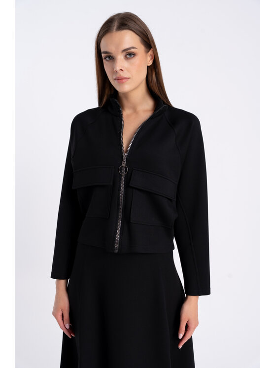 CLICK CLICK Μπουφάν γυναικείο 71-0043 Μαύρο Regular Fit