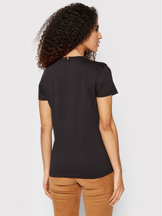 Tommy Hilfiger Tommy Hilfiger Tricou Heritage Tee WW0WW24969 Negru Regular Fit