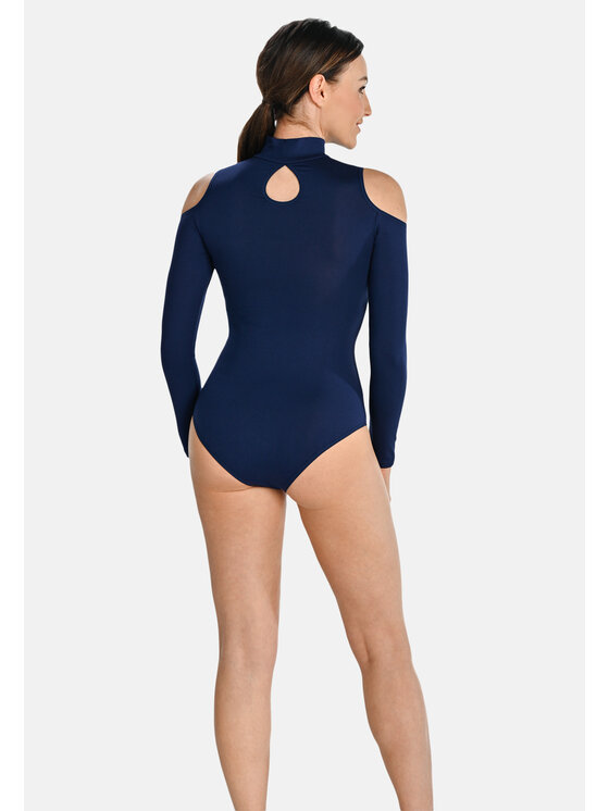 Teyli Teyli Body z wycięciami na ramionach Janett Niebieski Regular Fit
