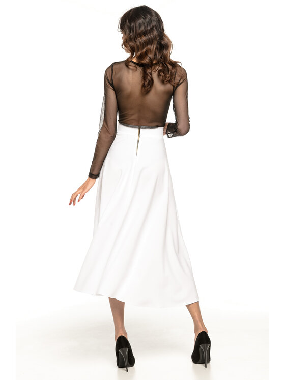 Tessita Tessita Spódnica midi T260 Biały A-Line Fit