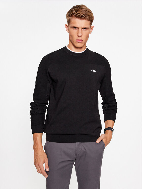 BOSS Boss Sveter Momentum-X_Cn 50498559 Čierna Regular Fit