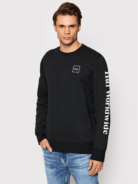 HUF HUF Суитшърт Essentials Domestic Crew PF00264 Черен Regular Fit