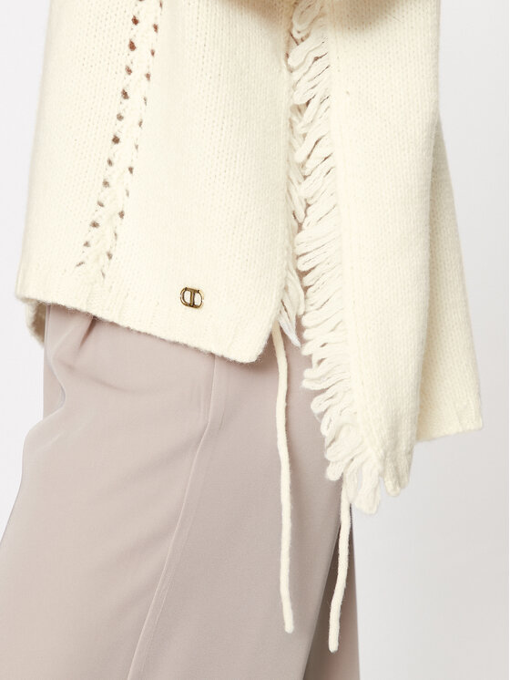 TWINSET TWINSET Ponczo 232TP3540 Écru Relaxed Fit