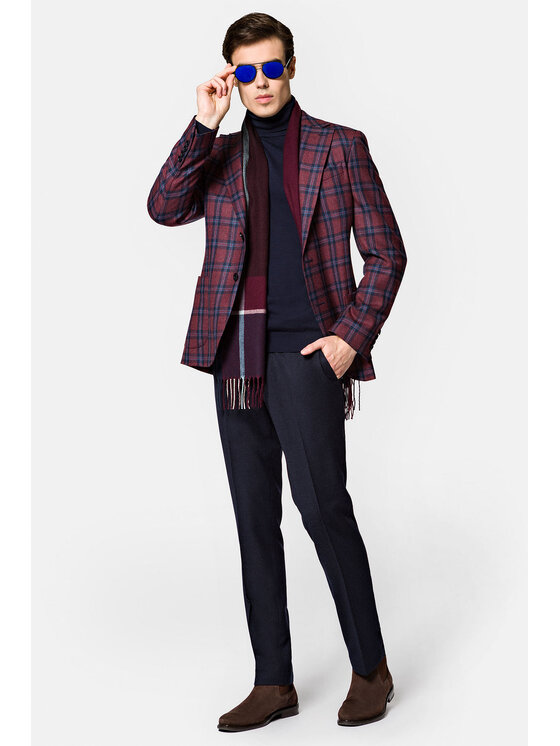 Lancerto Lancerto Spodnie materiałowe Ricardo SP099222000002 Granatowy Slim Fit