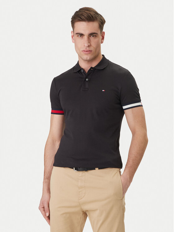 Tommy Hilfiger Tricou polo MW0MW42743 Negru Slim Fit