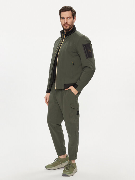BOSS Boss Prijelazna jakna J_Grid 50499481 Zelena Regular Fit