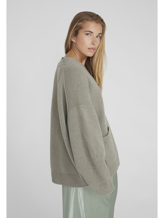 Style Republic Style Republic Kardigan Mieszanka wełny i kaszmiru Zielony Oversize
