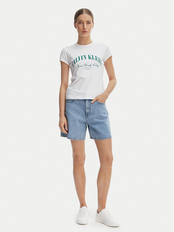 Calvin Klein Jeans Calvin Klein Jeans Póló Graphic Logo LV047F815G Fehér Slim Fit