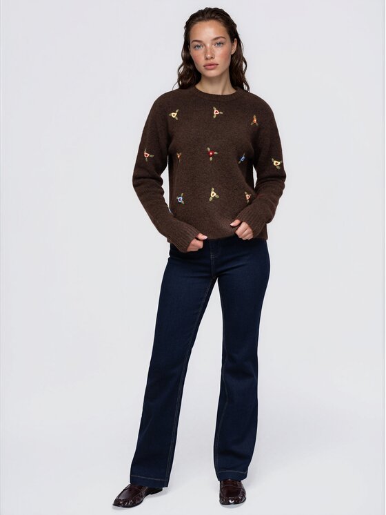 Ombre Ombre Svetr OW-SW-E0047 Hnědá Regular Fit