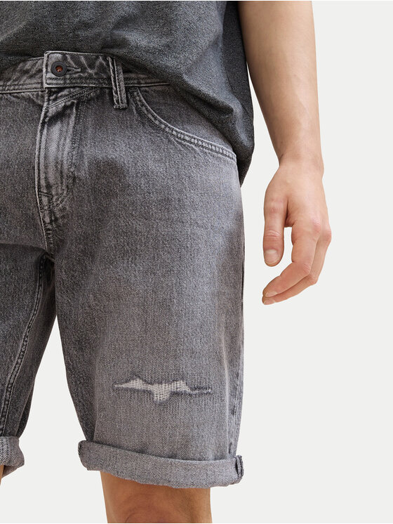 Tom Tailor Denim Tom Tailor Denim Szorty jeansowe 1041433 Szary Slim Fit