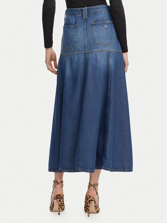 Guess Guess Φούστα τζιν W6GD09 D0702 Μπλε Regular Fit