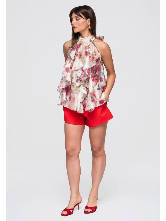 Ombre Ombre Bluzka OW-TS-E0040 Różowy Loose Fit