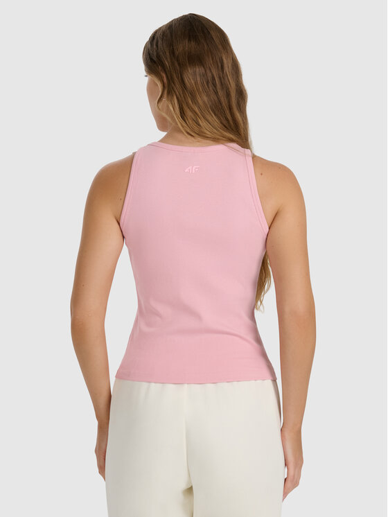 4F 4F Tank top NOS Różowy jasny Slim Fit