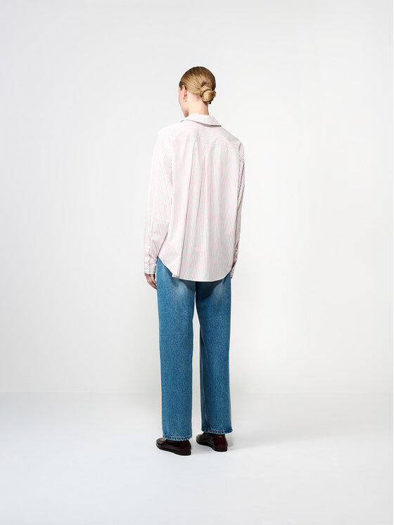 La Mania La Mania Koszula PONTE Bordowy Basic Fit