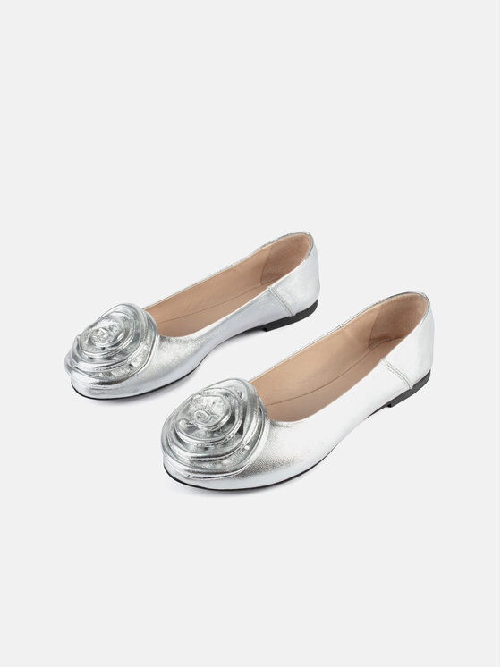 L37 L37 Baleriny WILD ROSES Srebrny