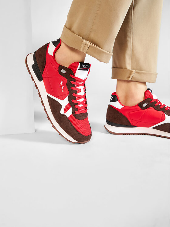 Pepe Jeans Sneakers Britt Man Basic PMS30721 Rouge • Modivo.fr