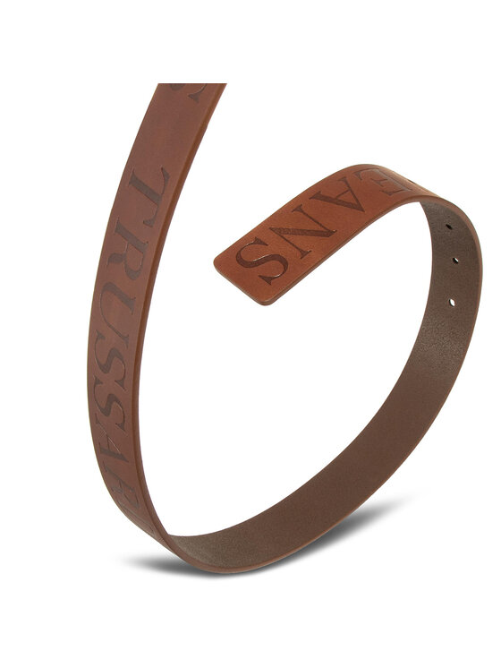Trussardi Trussardi Vīriešu josta Belt Leather Maxi Logo Embossed 71L00122 Brūns