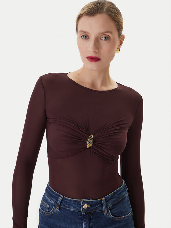 Elisabetta Franchi Elisabetta Franchi Body BO-016-57E2-V390 Bordová Slim Fit