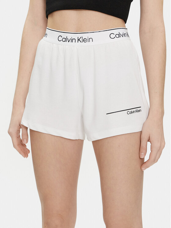 Calvin Klein Swimwear Pantaloni scurți de plajă KW0KW02477 Alb Relaxed Fit