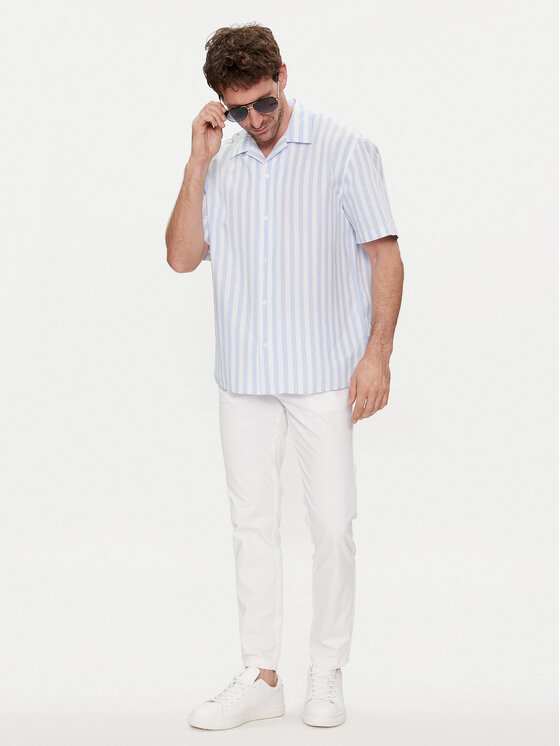 Selected Homme Selected Homme Koszula New Linen 16092978 Błękitny Relaxed Fit