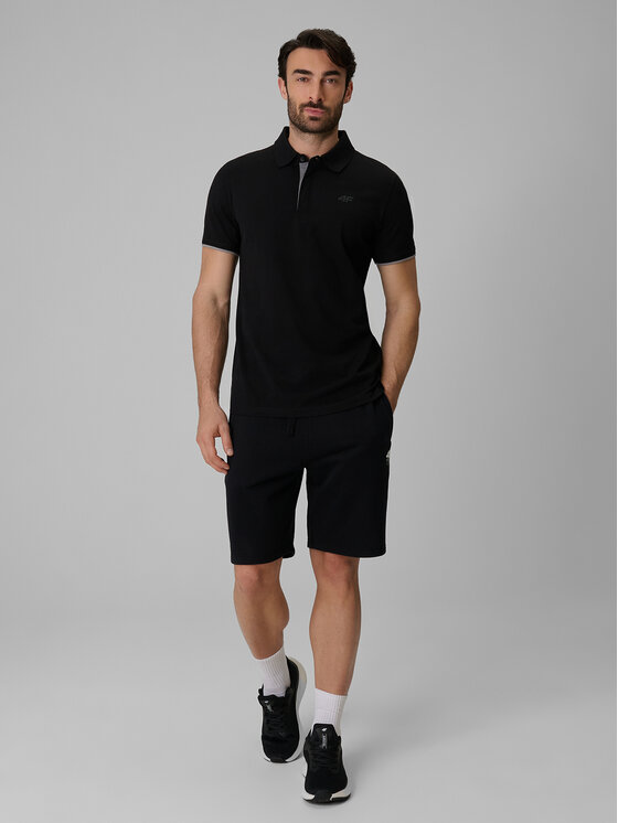 4F 4F Polo COMMERCIAL Czarny Regular Fit