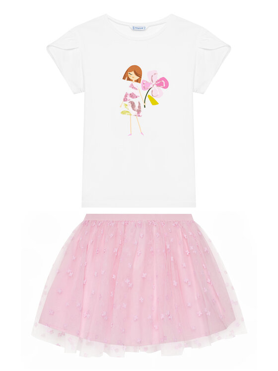 Mayoral Mayoral Completo T-shirt e gonna 3946 Rosa Regular Fit