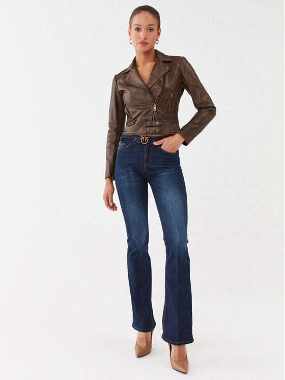 PINKO Pinko Traperice Lavaggio 100166 A143 Tamnoplava Flare Fit