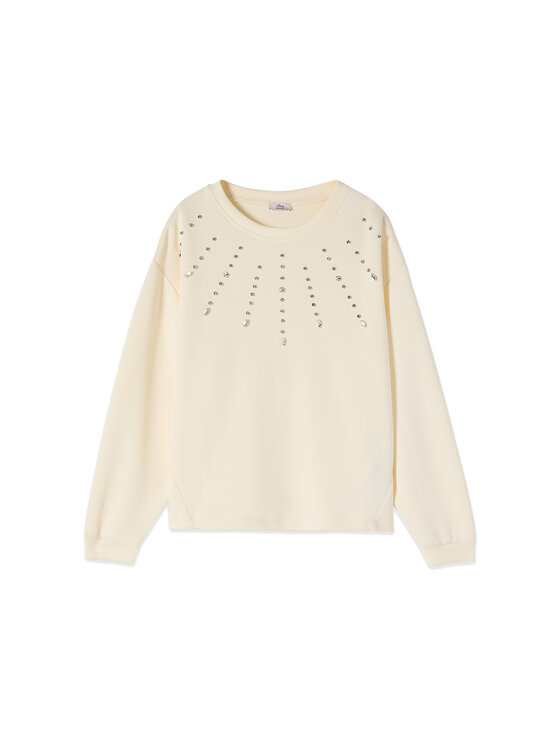 Oltre Oltre Bluza G867J004721N021 Biały Over Fit