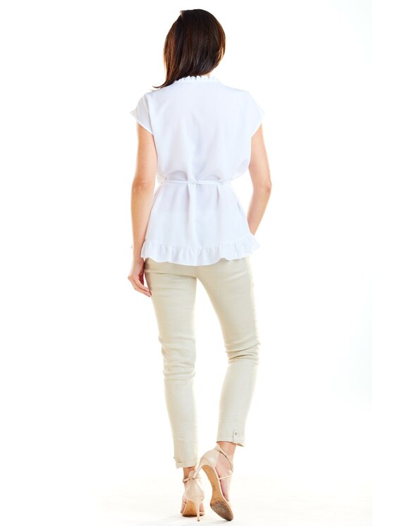 Awama Awama Bluzka A269 Biały Basic Fit
