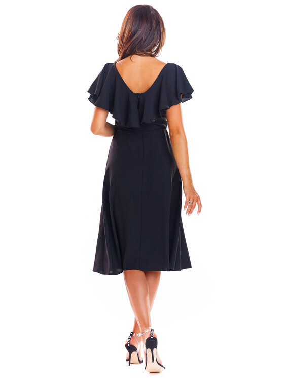 Awama Awama Sukienka letnia A304 Czarny Basic Fit