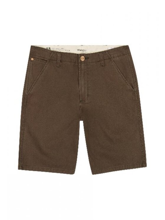 Wrangler Wrangler Szorty jeansowe CASEY CHINO SHORTS Brązowy Regular Fit