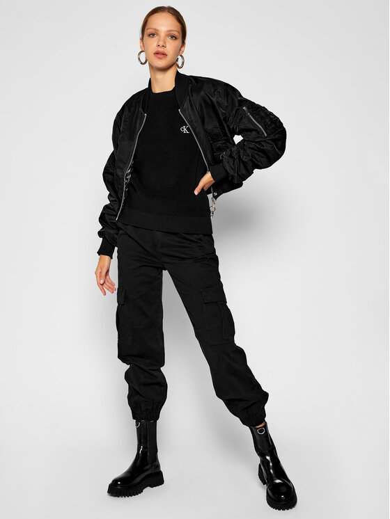Calvin Klein Jeans Calvin Klein Jeans Пуловер Textured J20J214137 Черен Regular Fit