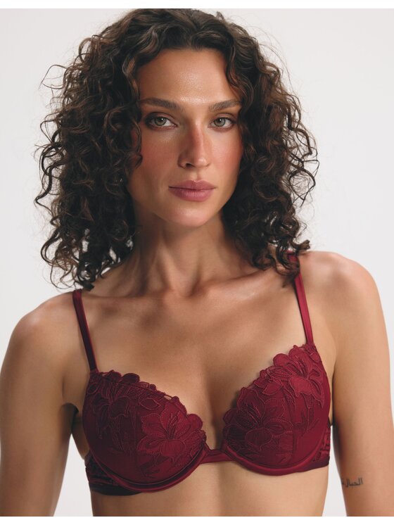 Esotiq Esotiq Biustonosz push-up 45923 Bordowy