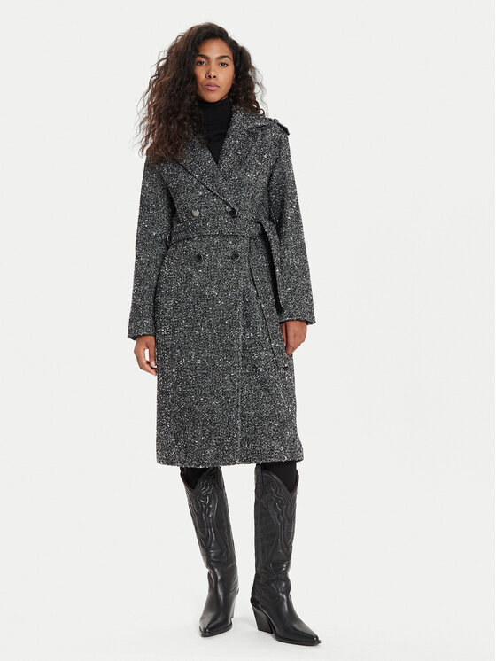 Morgan Cappotto di lana 242-GINCO Nero Regular Fit, taglia : 40