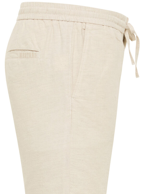 Mustang Mustang Šortky z materiálu Linen 1016459 Écru Loose Fit