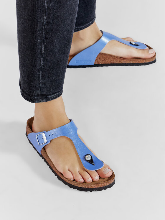 Birkenstock gizeh metallic blue store