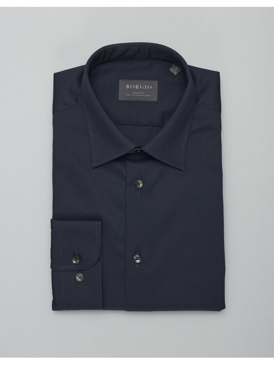 Borgio Borgio Koszula lavello Granatowy Slim Fit