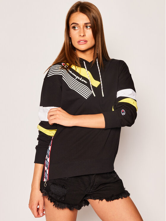 Champion Суитшърт Graphic Stripe 112758 Черен Regular Fit
