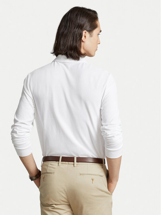 Polo Ralph Lauren Polo Ralph Lauren Тениска с яка и копчета 710680790001 Бял Custom Slim Fit