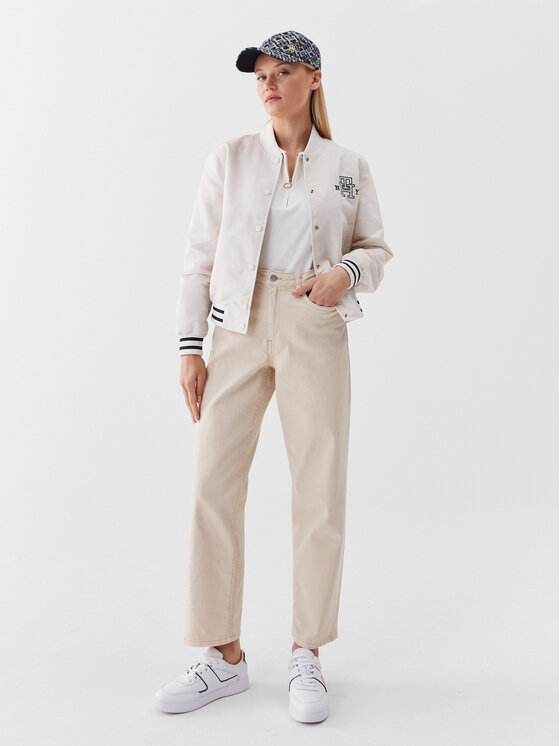 Tommy Hilfiger Tommy Hilfiger Bomber Varsity WW0WW38935 Écru Regular Fit