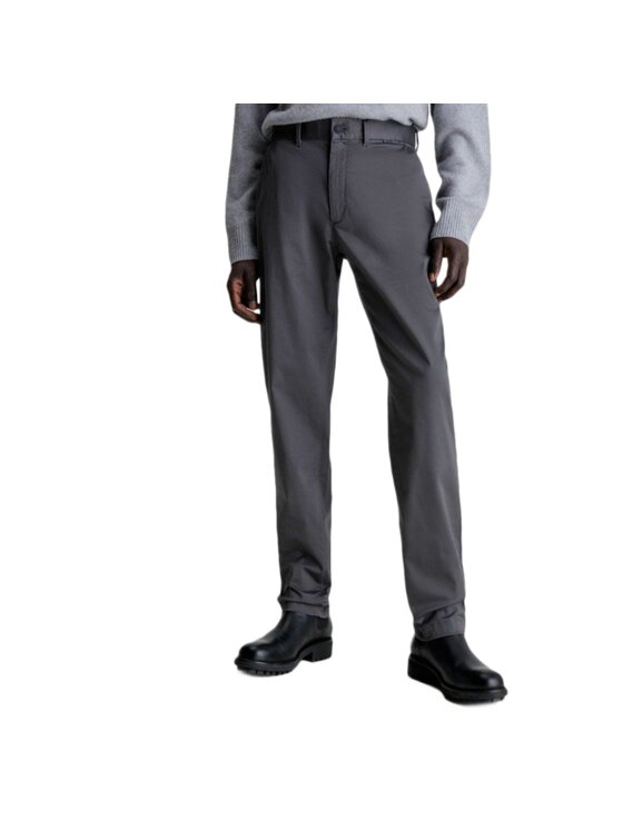 Calvin Klein Calvin Klein Chinosy SATIN STRETCH SLIM K10K110963 Szary Slim Fit