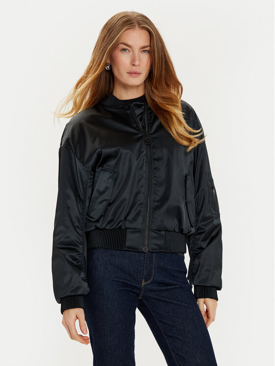 Guess Guess Bomber dzseki Aurore W4BL48 WGKK2 Fekete Regular Fit