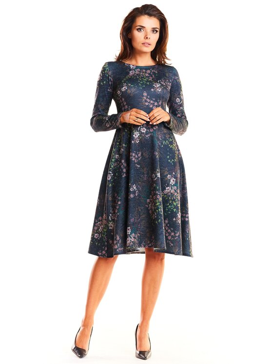 Awama Awama Vestito di maglia A250 Blu scuro Basic Fit