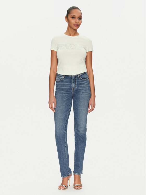 Guess Guess T-shirt W5GI04 J1314 Žuta Slim Fit