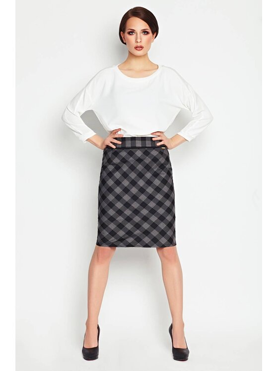 Awama Awama Sukně A107 Šedá Basic Fit